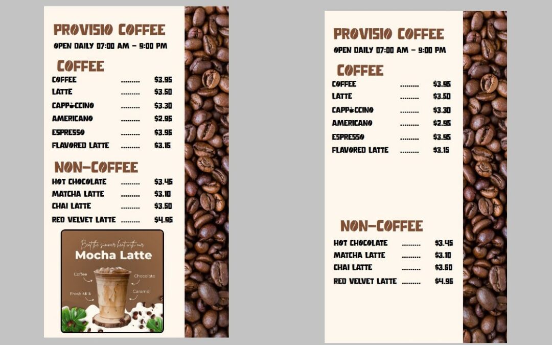 Coffee Shop Menu Modern Free Digital Signage Template