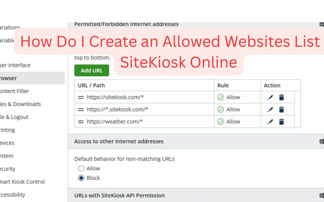 How do I create an allowed websites list in SiteKiosk Online?